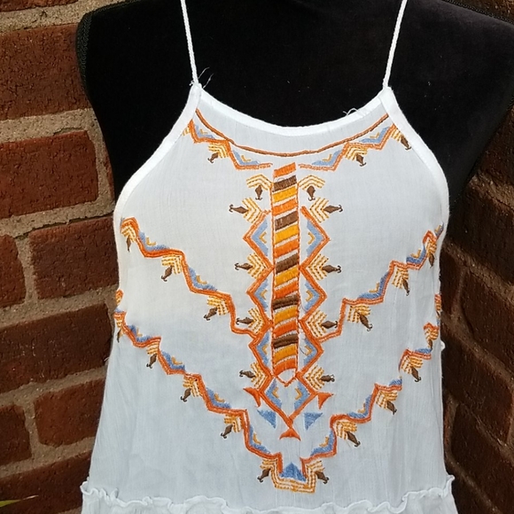 VGUC Boho Sz S Strappy Tunic Top - Picture 2 of 5